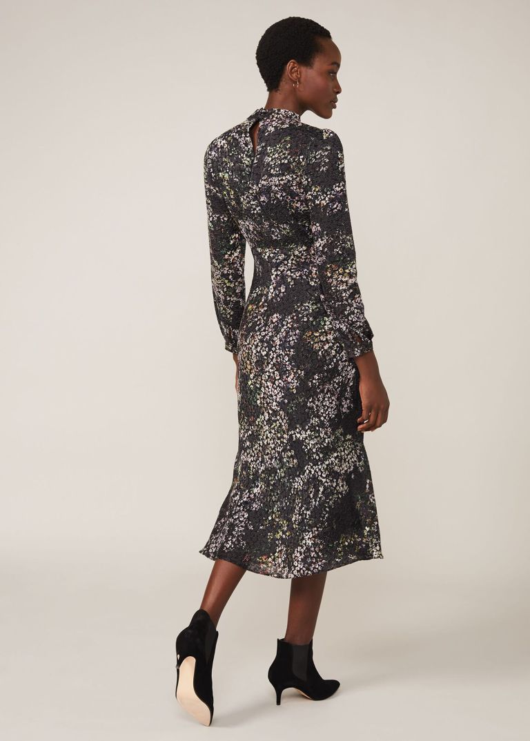 Phase Eight Elinore Printed Burnout Dress back view