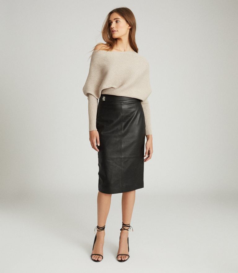 Reiss Kali Leather Pencil Skirt