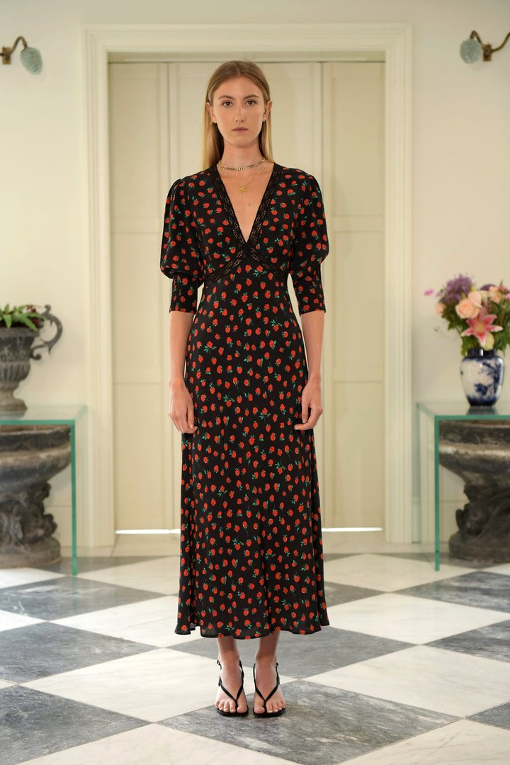 Rixo Gemma Rose Print Dress v2