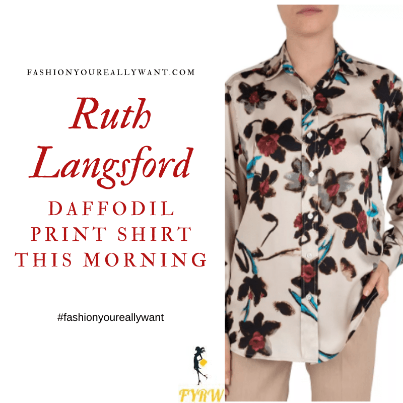 Where to get all Ruth Langsford This Morning outfits blog November 2020 white floral print shirt daffodil