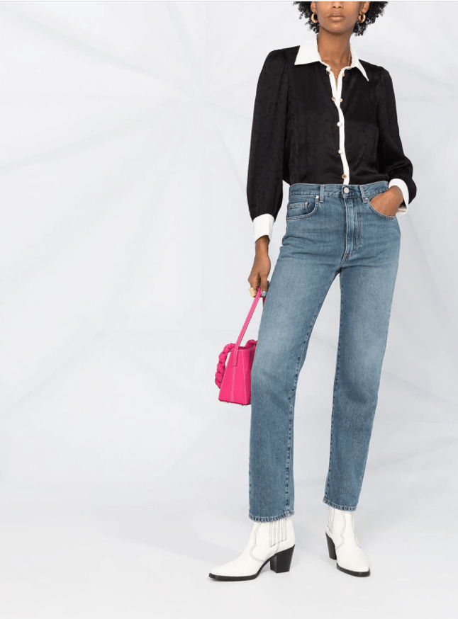 Sandro Paris Contrast Button-Down Blouse