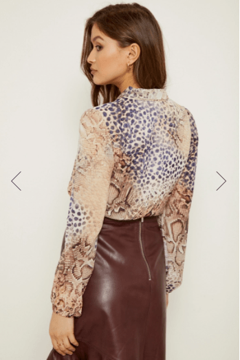 Sosandar Pink Ombre Animal Print Blouse back view