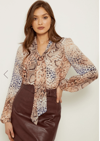 Sosandar Pink Ombre Animal Print Blouse