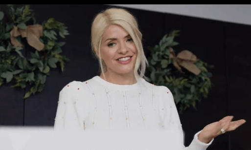 where to get Holly Willoughby white jumper with multi colour beads Portal advert November 2020