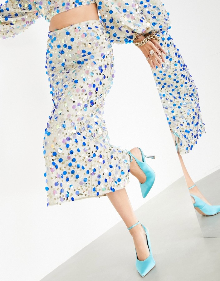 ASOS EDITION scatter sequin midi skirt