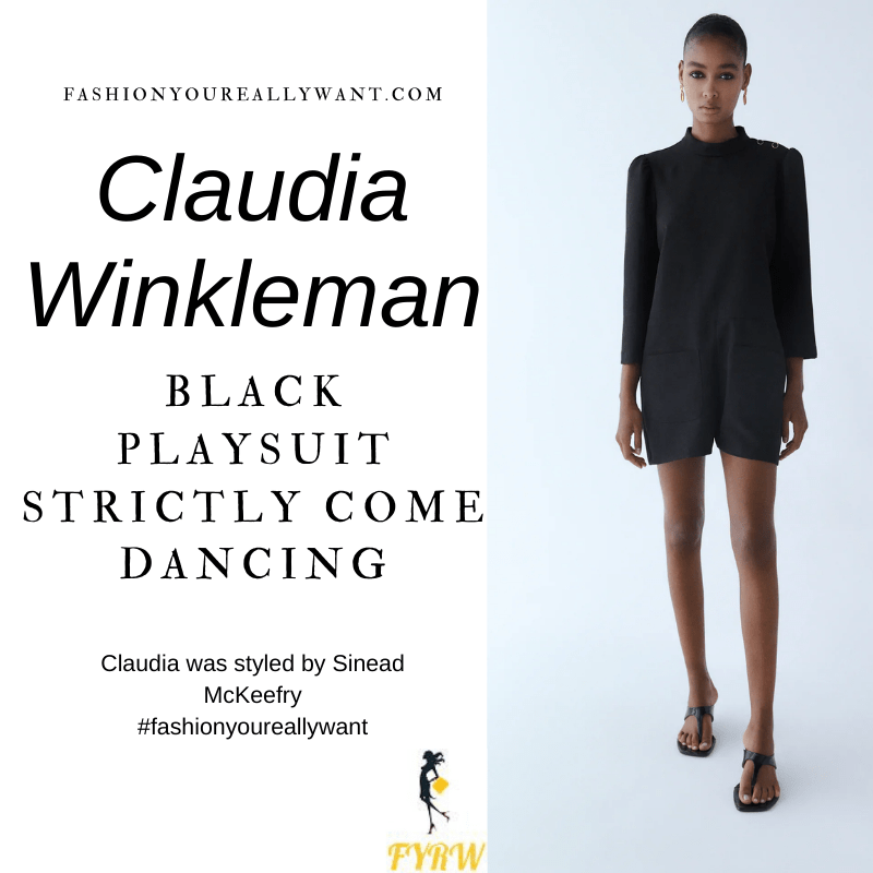 Claudia Winkleman Strictly Come Dancing Semi Final Results December 2020 where to get her outfits black playsuit with pockets