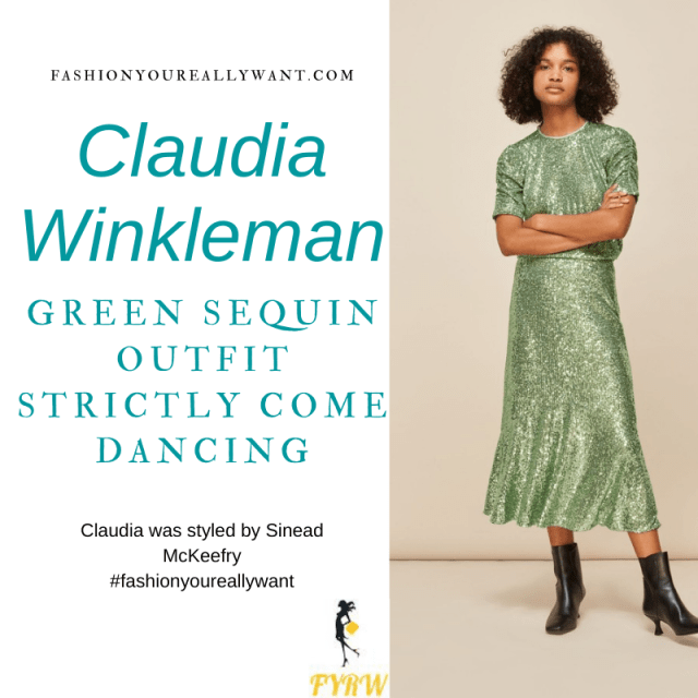claudia winkleman green dress Claudia Winkleman Green Sequin Outfit Strictly Come Dancing Christmas  Special 2020 – Fashion You Really Want