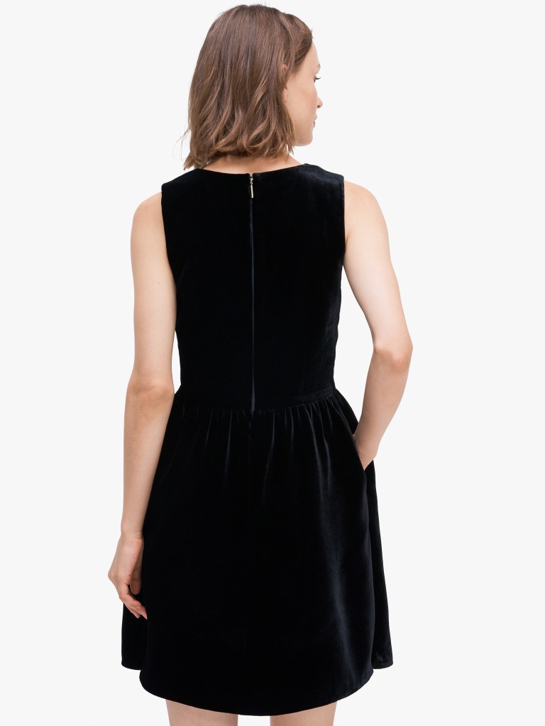 Kate Spade sequin-bow velvet dress back view