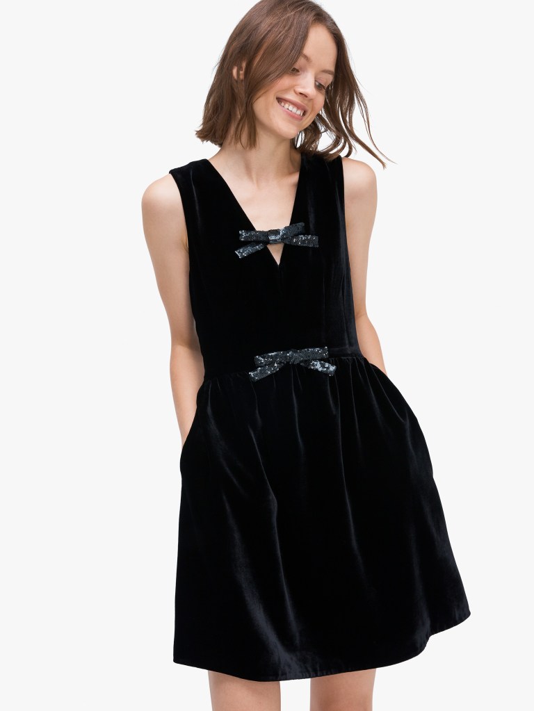 Kate Spade sequin-bow velvet dress