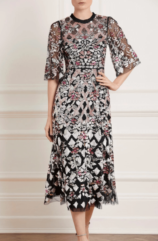 Needle &amp; Thread Harlequin Rose Sequin Ballerina Dress