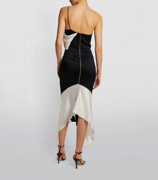 Roland Mouret One-Shoulder Harlow Midi Dress back view