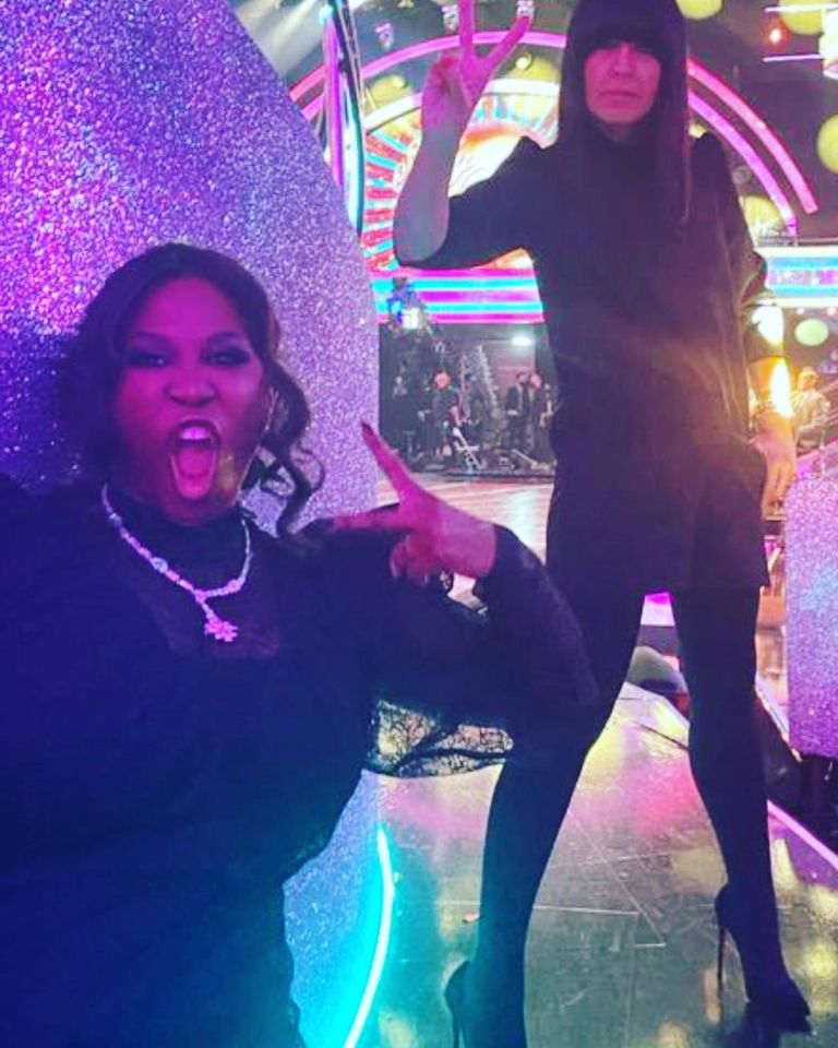 where to get all Claudia Winkleman Strictly outfits black playsuit with pockets 13 December 2020 Photo Sinead McKeefry