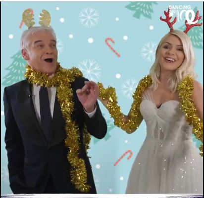 where to get all holly Willoughby Dancing on Ice dresses white strapless sparkly gown promo Carol Singing December 2020