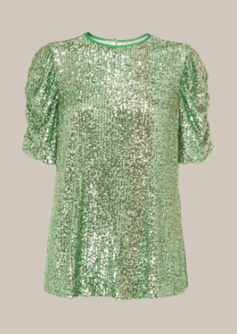Whistles Seema Sequin Top