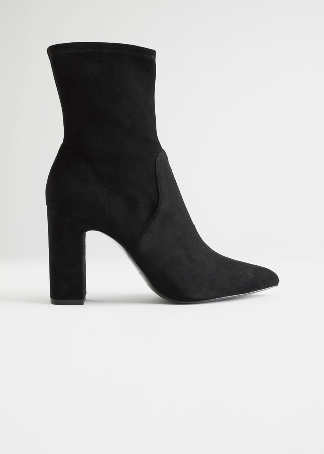 And Other Stories Heeled Suede Sock Boots