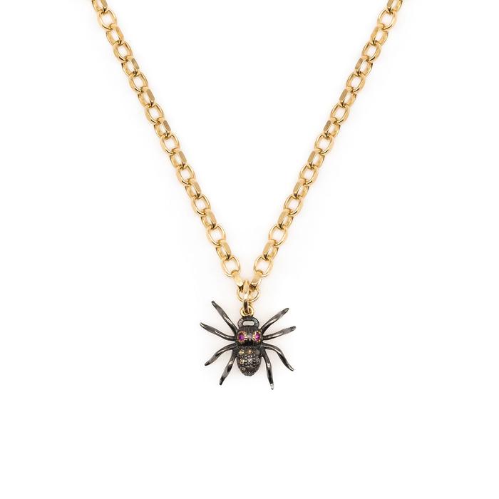 Kirstie Le Marque Diamond &amp; Ruby Spider Necklace