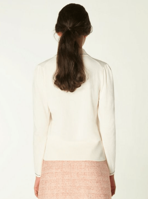 L.K.Bennett Liv Cotton Merino Collared Jumper back view