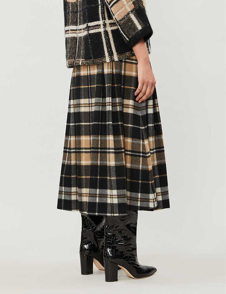 Max Mara Diletta Plaid Skirt back view