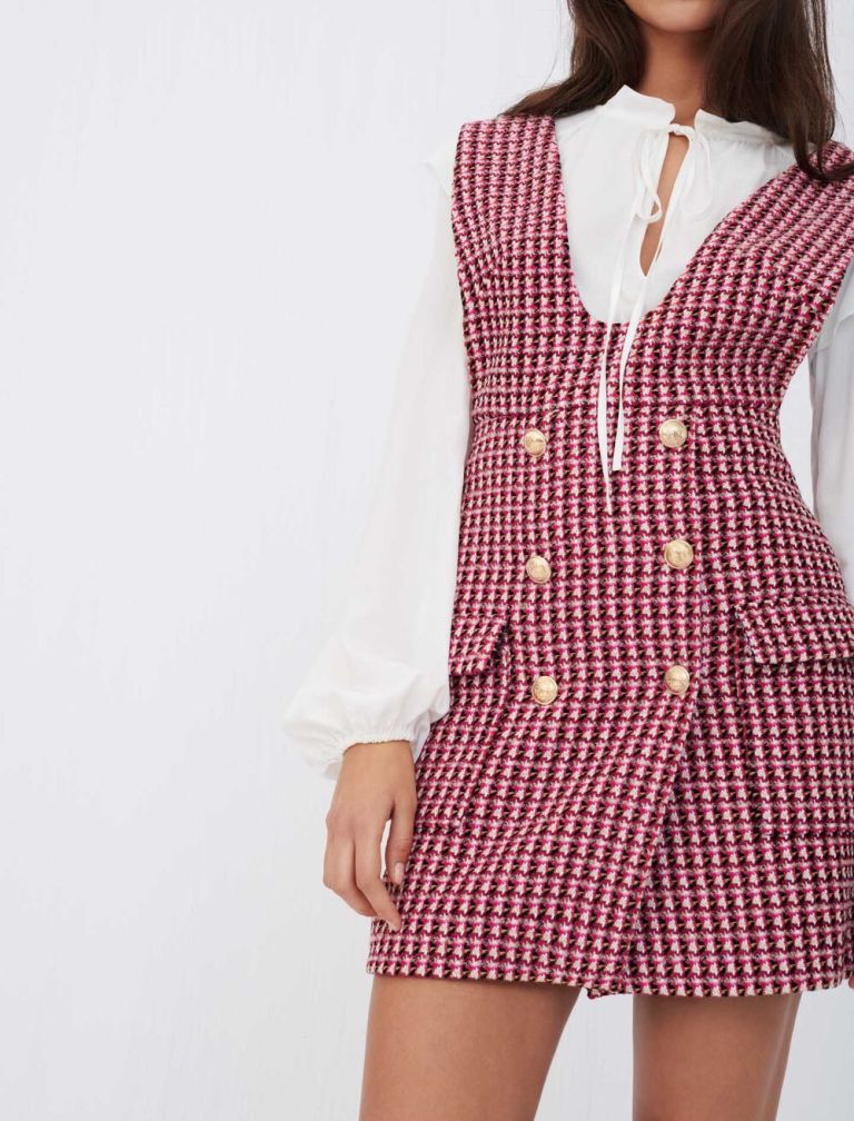 Maje Trompe Loeil Tweed Dress