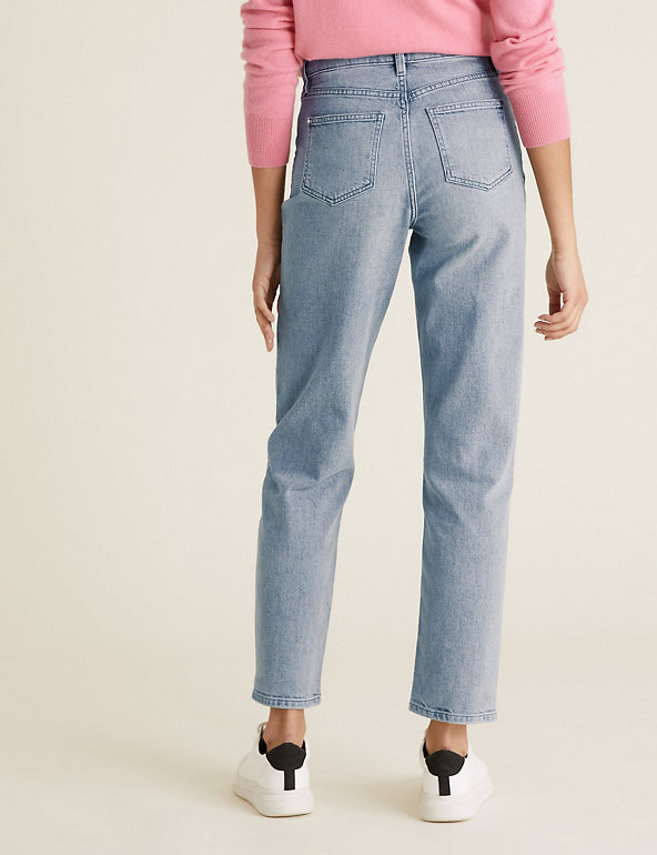 M&amp;S Boyfriend Ankle Grazer Jeans with Stretch back view