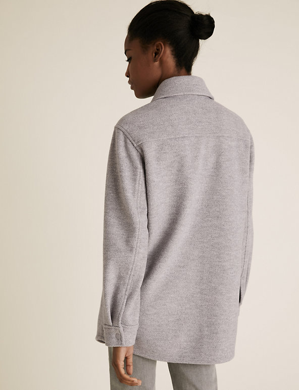 M&amp;S Grey Utility Shacket back view