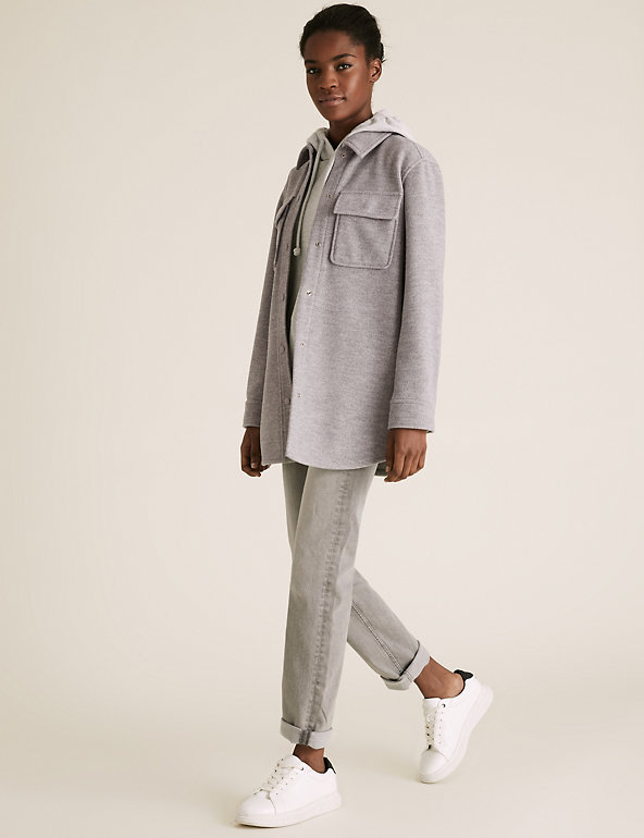 M&amp;S Grey Utility Shacket