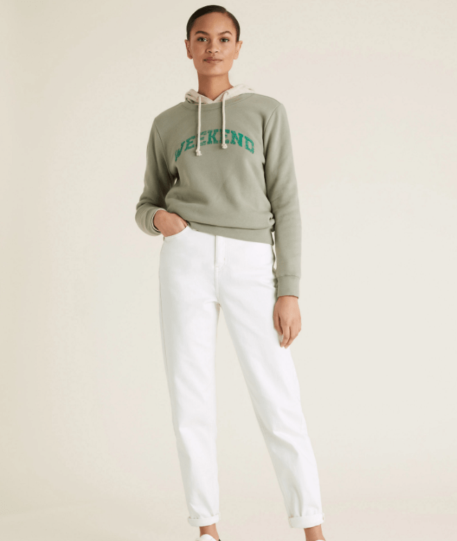 M&amp;S Mom High Waisted Jeans Ecru