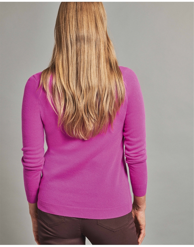 Pure Collection Cashmere Straight Fit V Neck Sweater back view