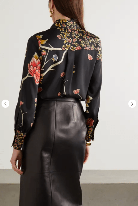 Victoria Beckham Pussy-bow Floral Print Twill Shirt back view