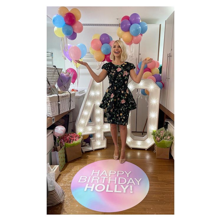 where to get Holly Willoughby This Morning dresses black floral dress nude sandals 10 February 2021 Photo Holly Willoughby