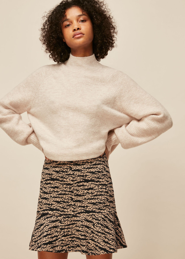Whistles Tiger Leopard Flippy Skirt