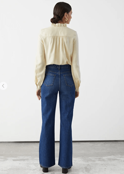 And Other Stories Button Up Ruffle Blouse back view