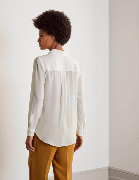 Boden The Silk Shirt Ivory back view