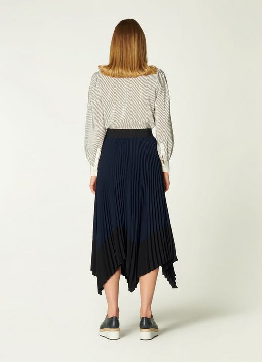 L.K Bennett Koller Dip Hem Pleated Skirt back view