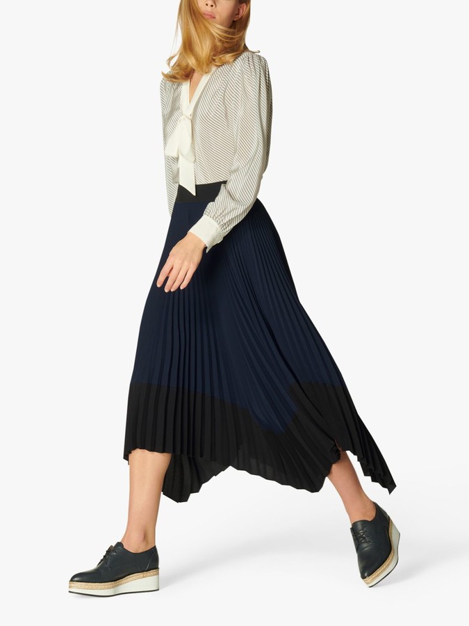 L.K Bennett Koller Dip Hem Pleated Skirt
