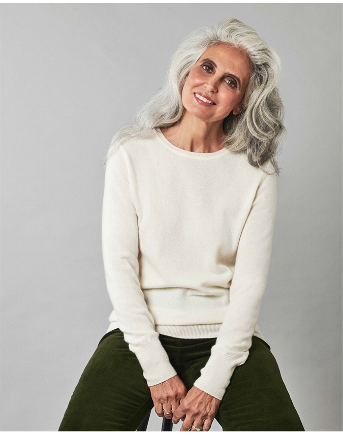 Pure Collection Cashmere Crew Neck Sweater Soft White