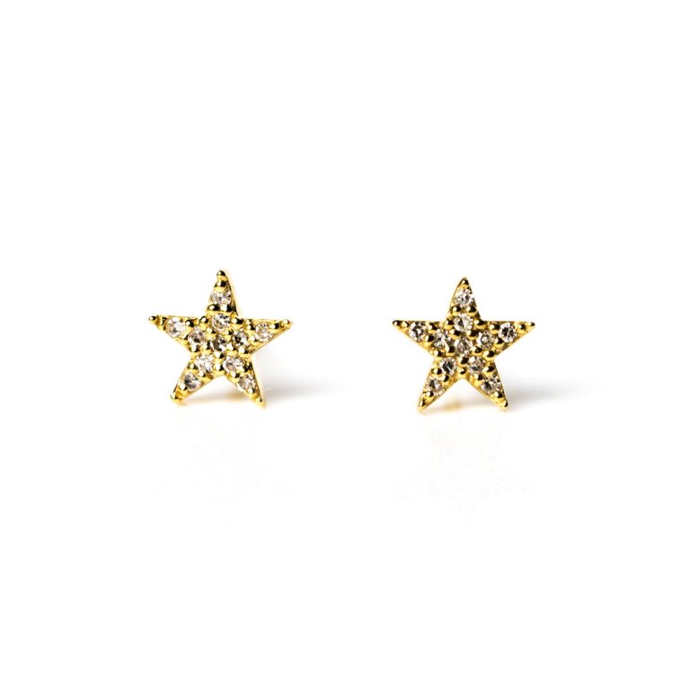 Kirstie Le Marque Diamond &amp; Yellow Gold Star Studs