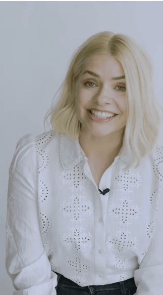 where to get Holly Willoughby cut out embroidered white shirt Reflections 26 April 2021 Photo Holly Willoughby
