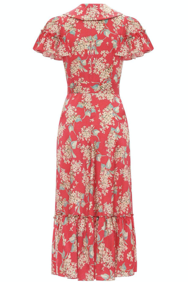 The Vampire's Wife The LA floral-print silk-satin midi dress back view