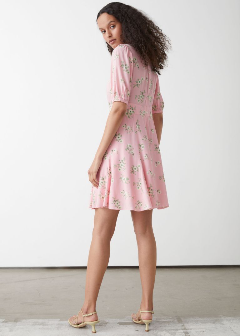 And Other Stories Puff Sleeve Mini Dress back view