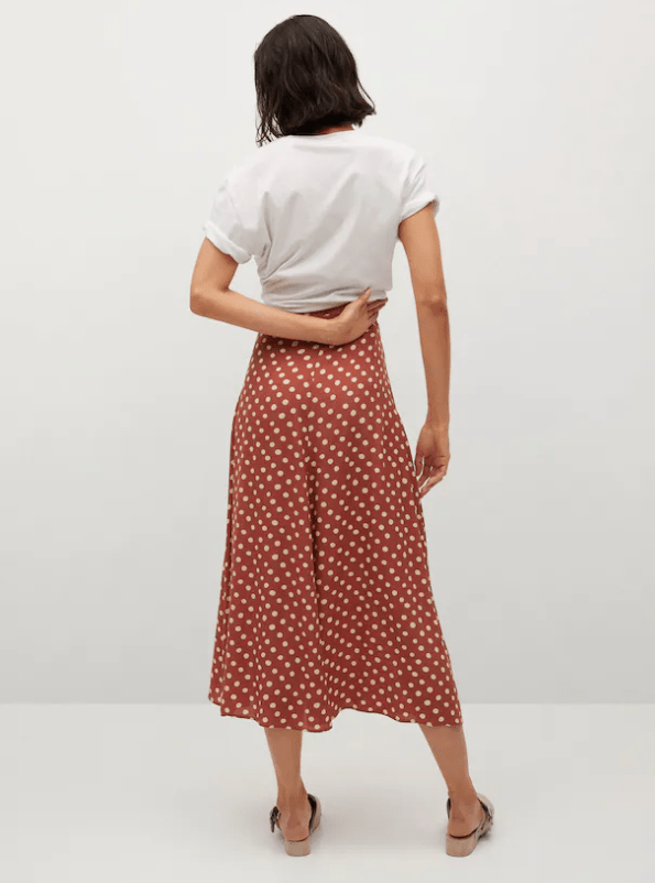 Mango Printed Midi Skirt back view