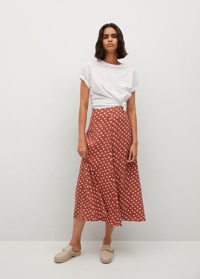 Mango Printed Midi Skirt v2