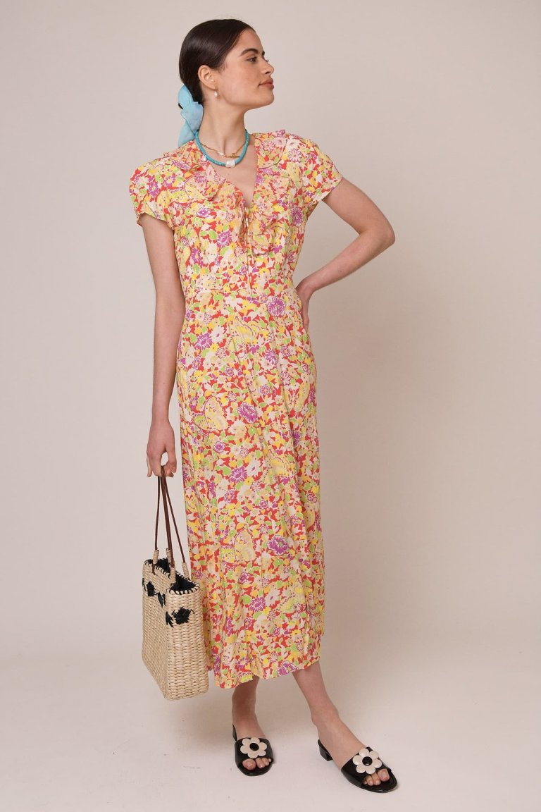 RIXO Jenna Red Summer Meadow