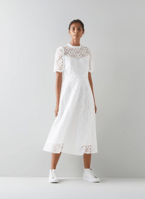 LK Bennett White Honor Dress
