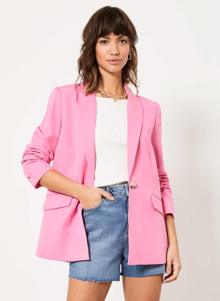 Mint Velvet Pink Single Breasted Blazer