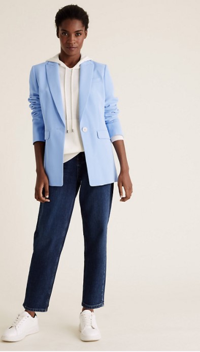 M&amp;S Tailored Blazer in Cornflower