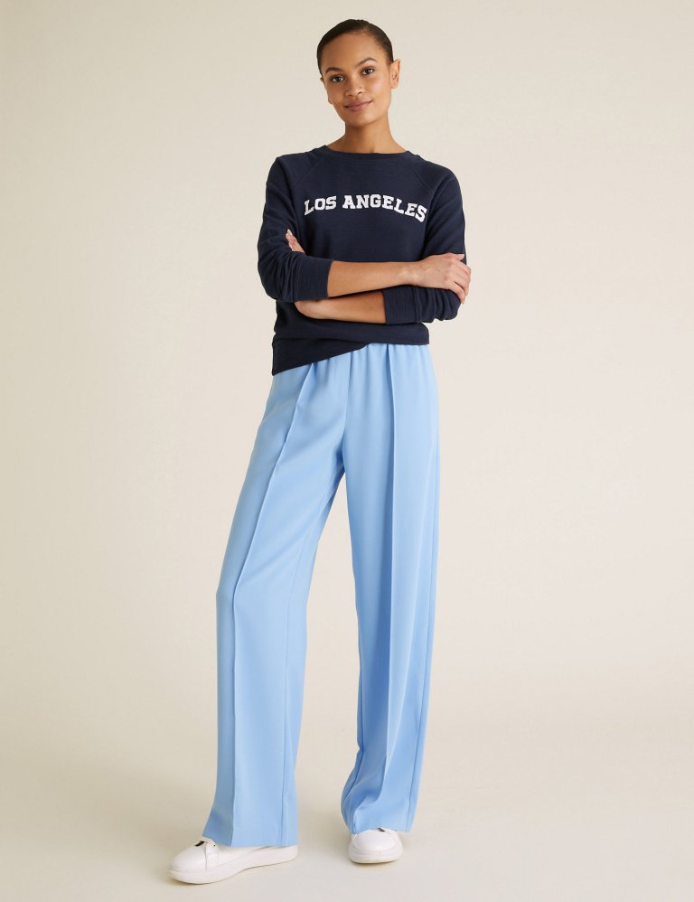 M&amp;S Wide Leg Relaxed Trousers