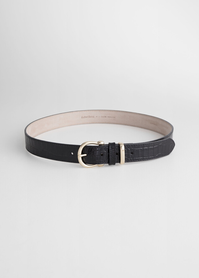 And Other Stories Croco Leather Belt