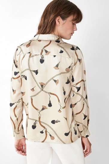 Emme Marella Cream Cocco Chain Print Blouse back view
