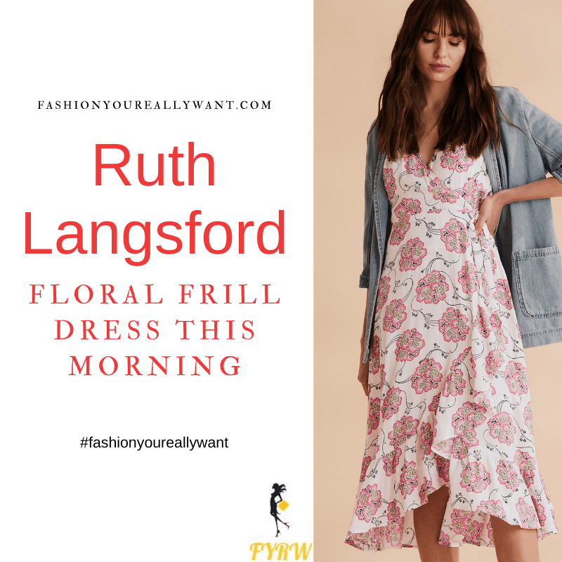 Where to get all Ruth Langsford This Morning outfits blog August 2021 white wrap puff sleeve floral dress